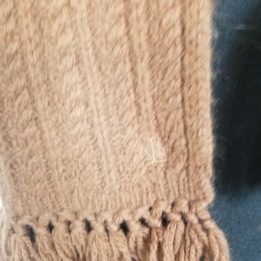 Lauren Ralph Lauren brown lambswool rabbit hair blend scraf